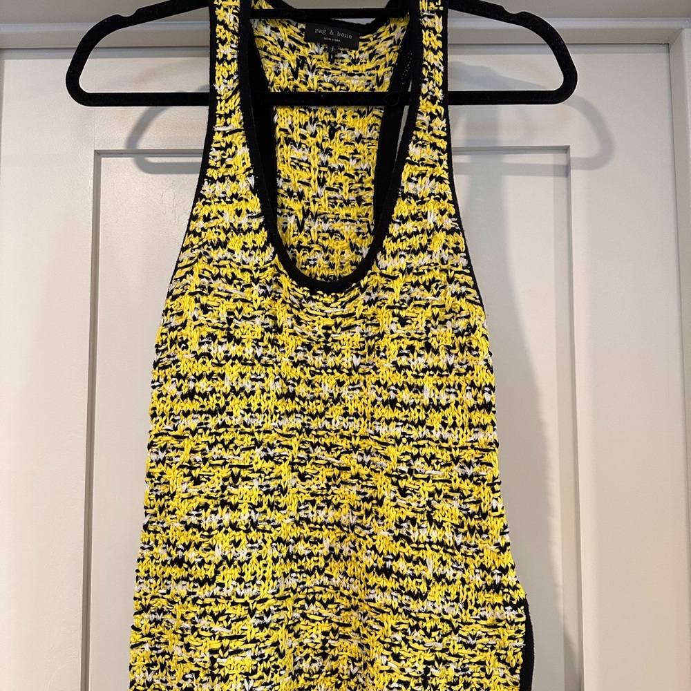 Rag & Bone Yellow and Black Knit Tank Top